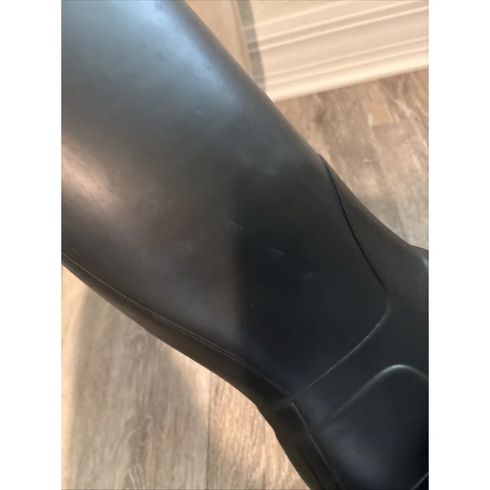 Hunter Black Tall Rain Boots with Buckle Detail Women's Size 8 EU 39 Farm Garden